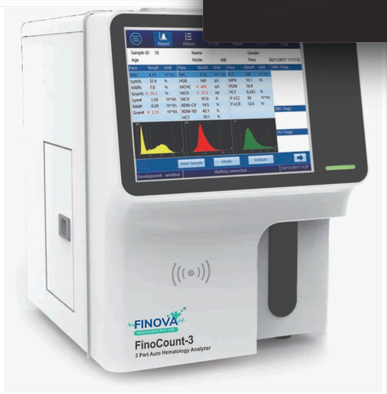 3-part hematology analyzers, Mindray (BC-20s, BC-30s, BC-2800), Sysmex (XP-300), Erba (H360), and Agappe (Mispa Count X Plus) & other brands